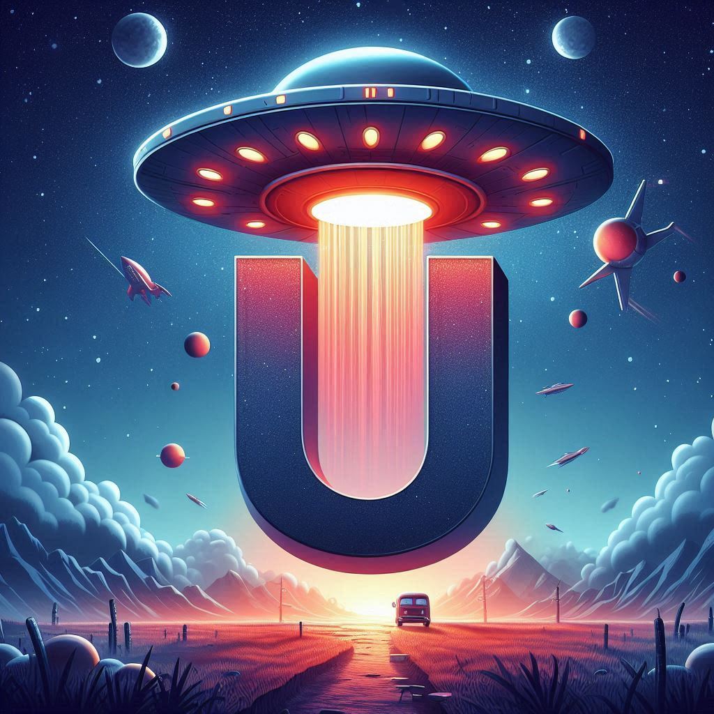 Space and ufo — litera U (wariant 2)
