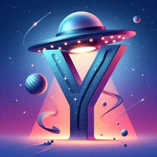 Space and ufo — litera Y (wariant 2)