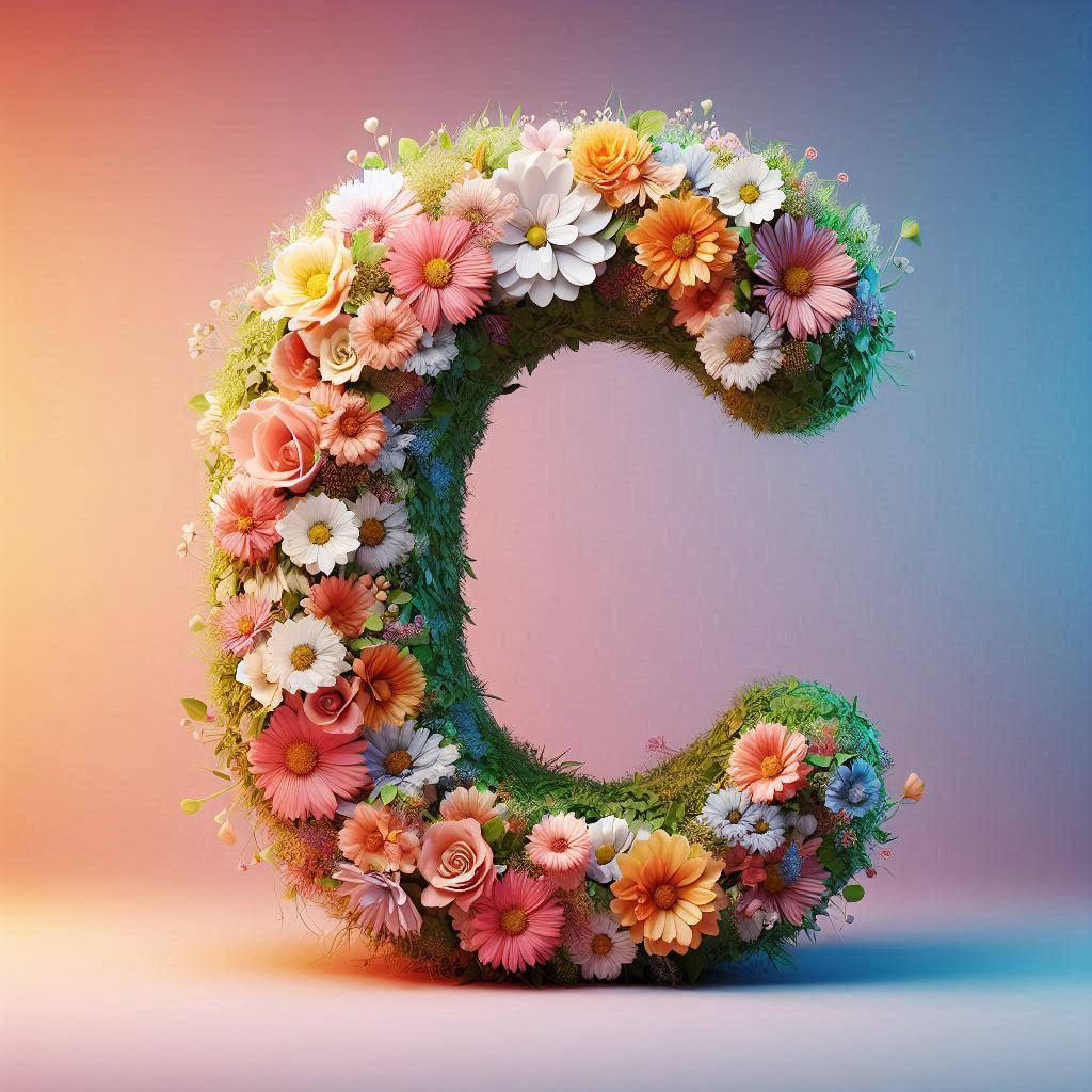 Spring flowers — litera C (wariant 2)