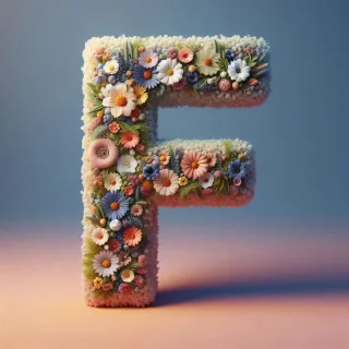 Spring flowers — litera F (wariant 2)