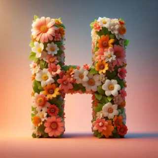 Spring flowers — litera H (wariant 2)