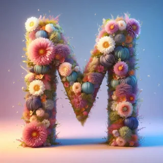 Spring flowers — litera M (wariant 2)