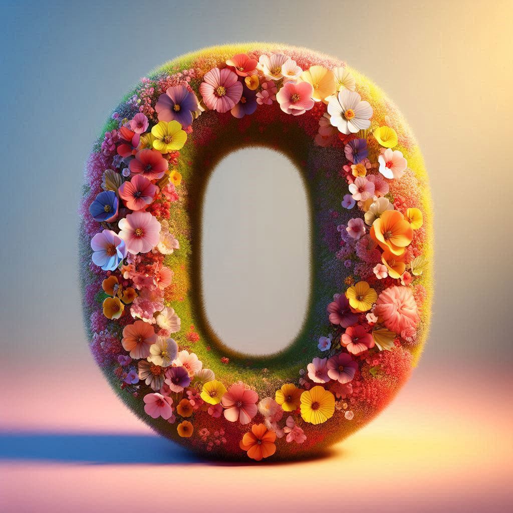 Spring flowers — litera O (wariant 2)