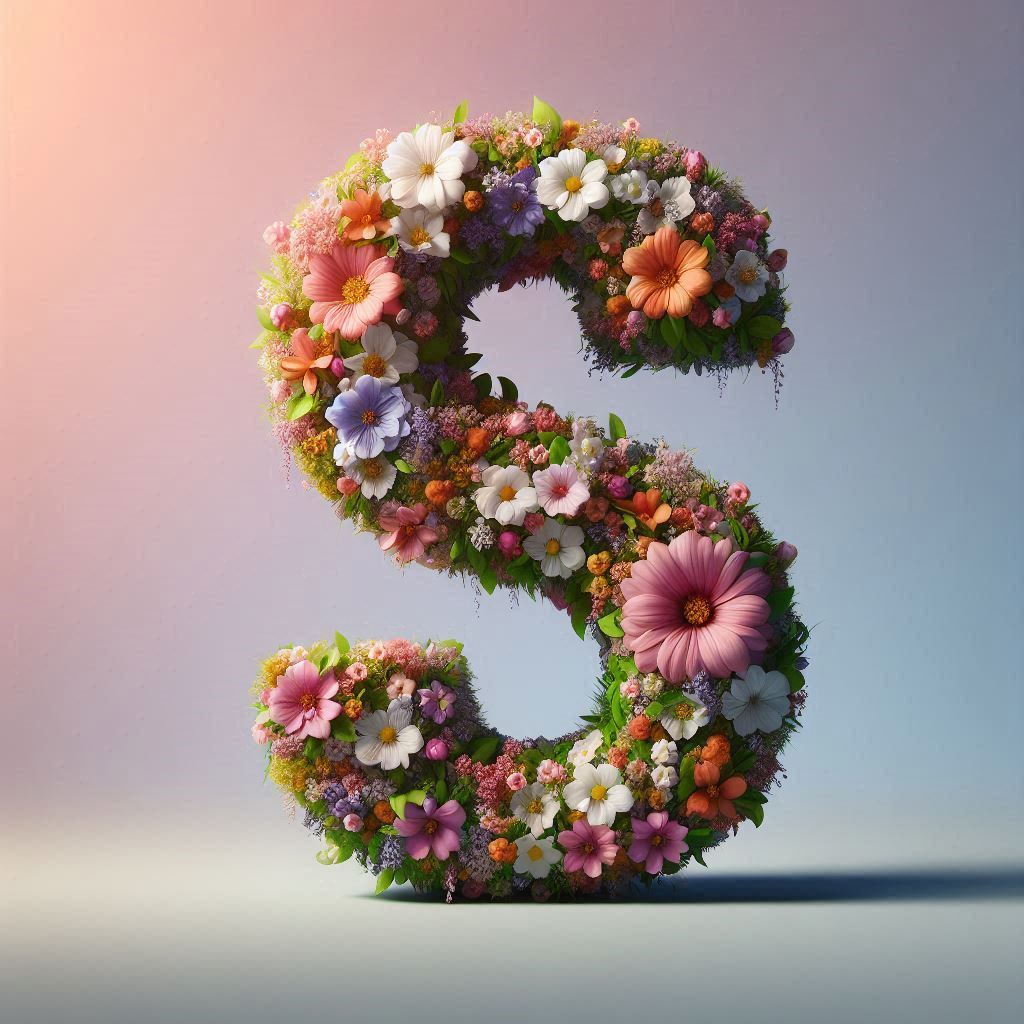 Spring flowers — litera S (wariant 2)