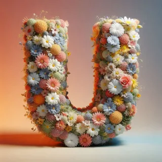 Spring flowers — litera U (wariant 2)