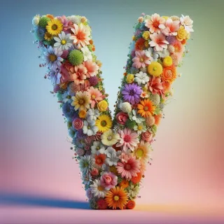 Spring flowers — litera V (wariant 2)