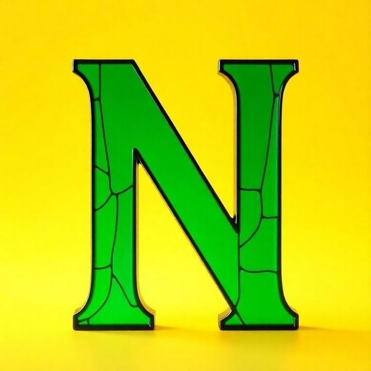 Stained glass green — litera N