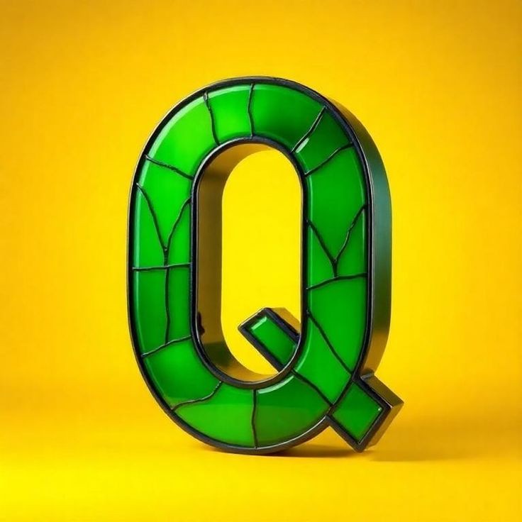 Stained glass green — litera Q