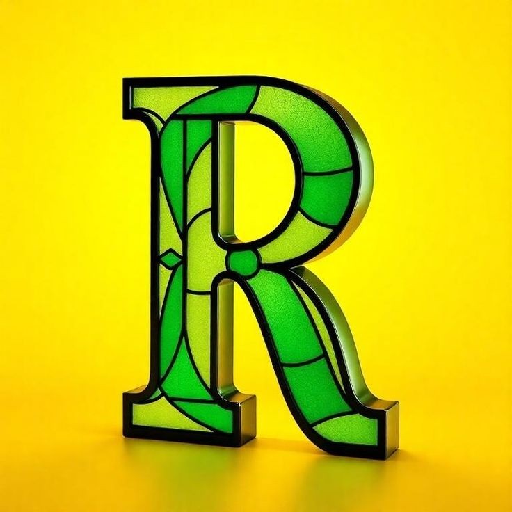 Stained glass green — litera R