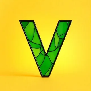 Stained glass green — litera V