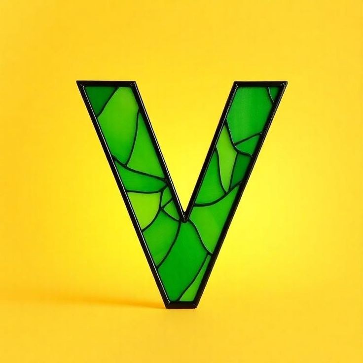 Stained glass green — litera V