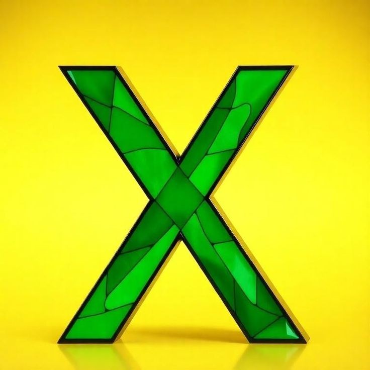 Stained glass green — litera X