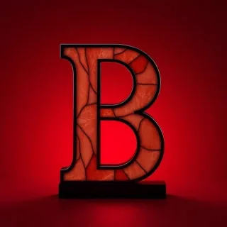 Stained glass red — litera B