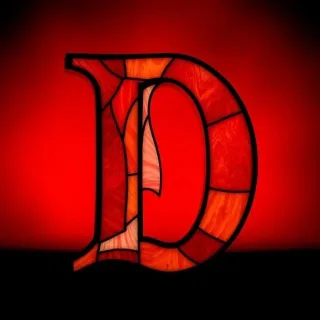 Stained glass red — litera D
