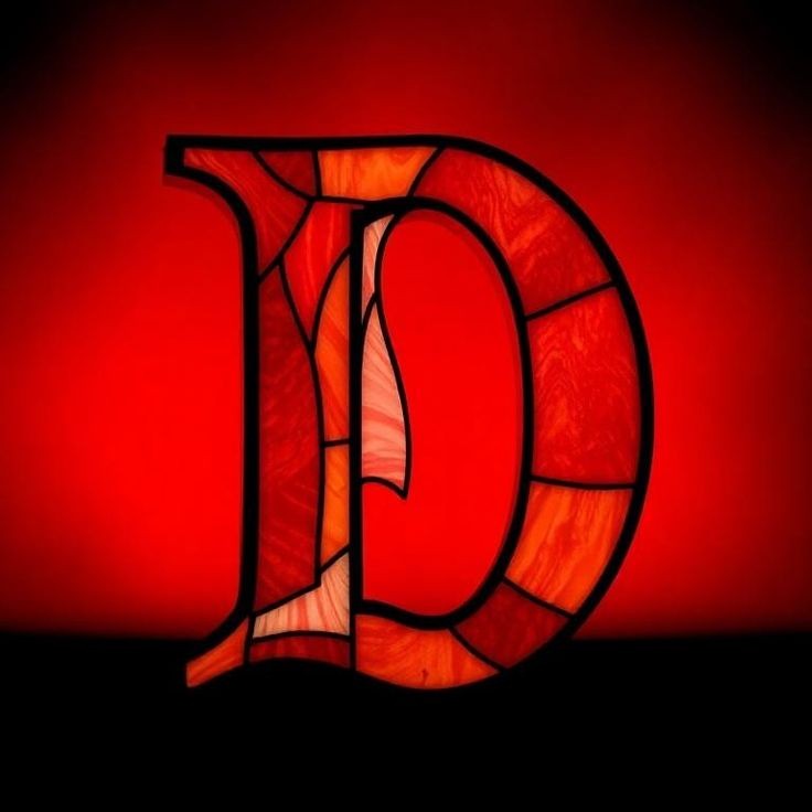 Stained glass red — litera D