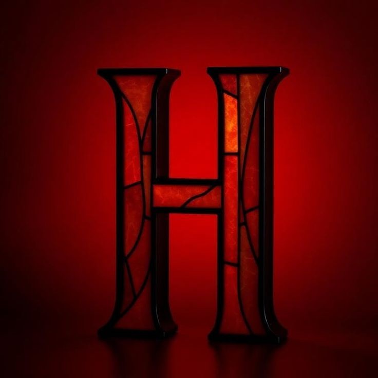 Stained glass red — litera H