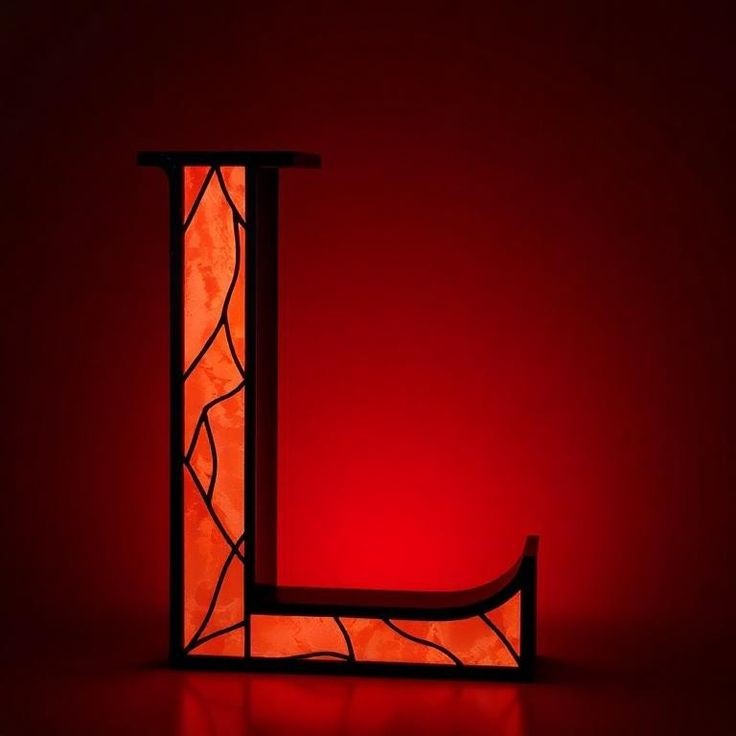 Stained glass red — litera L