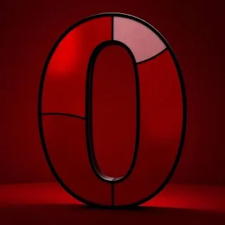 Stained glass red — litera O