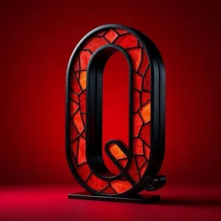 Stained glass red — litera Q