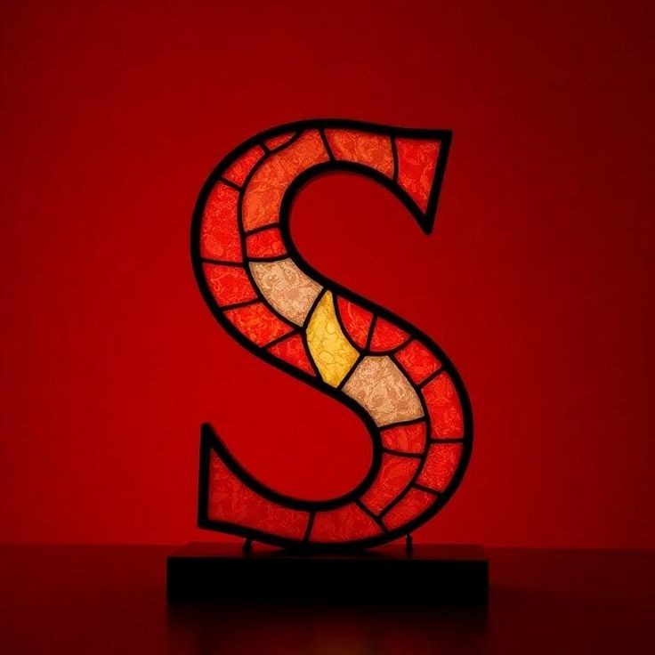 Stained glass red — litera S