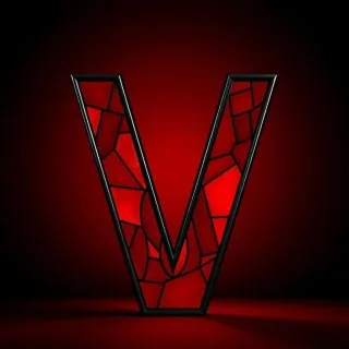 Stained glass red — litera V
