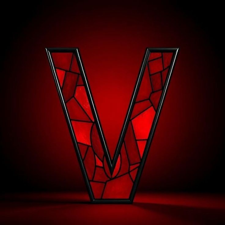 Stained glass red — litera V