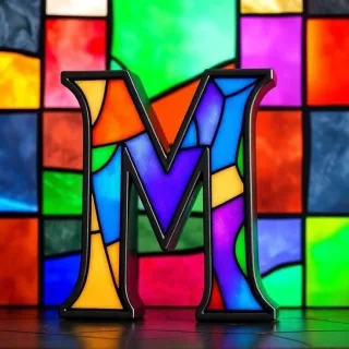 Stained glass — litera M
