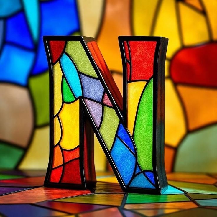 Stained glass — litera N