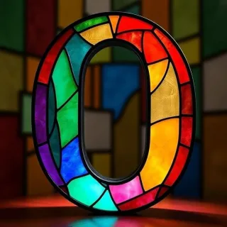 Stained glass — litera O