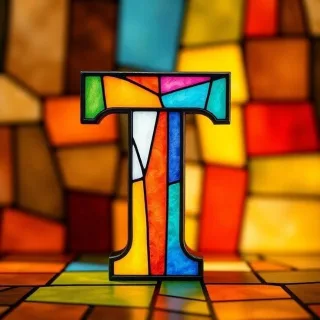 Stained glass — litera T