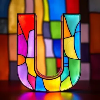 Stained glass — litera U