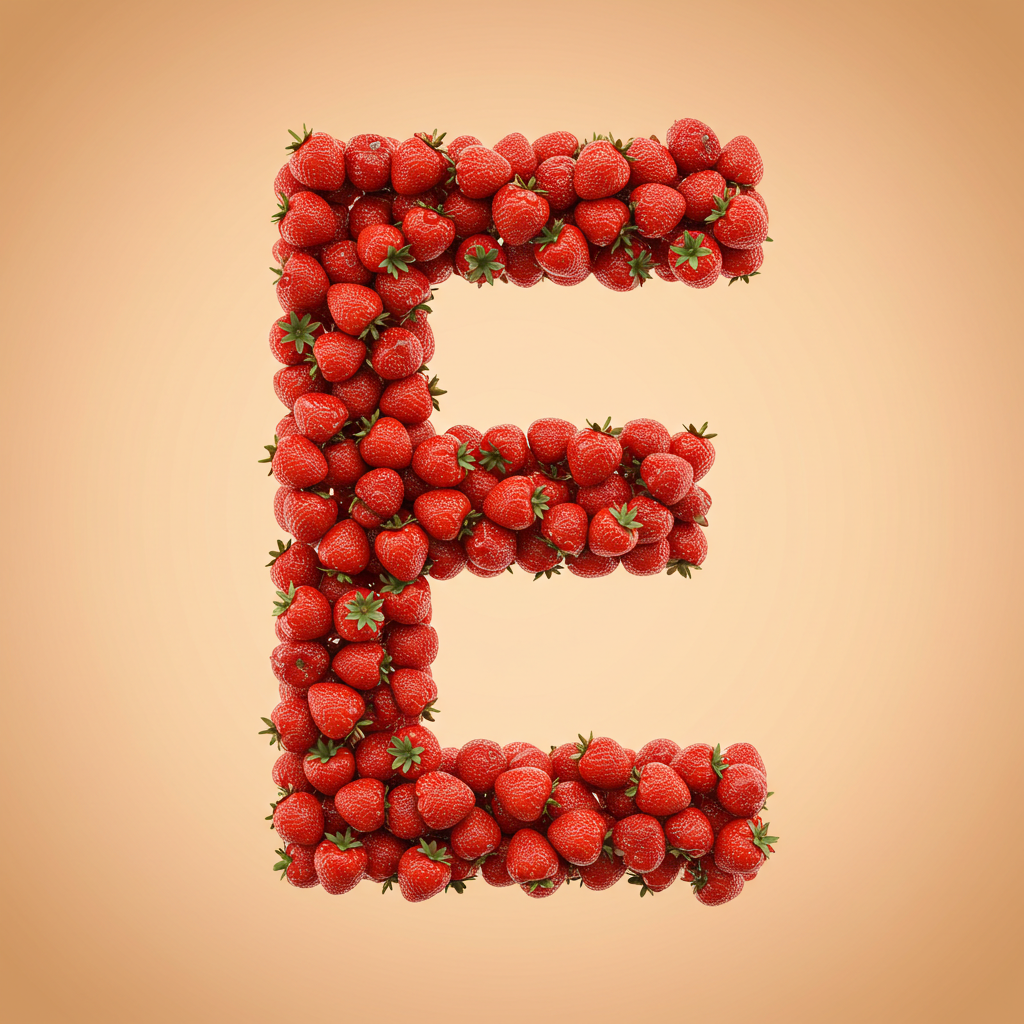 Strawberries 3 — litera E (wariant 2)