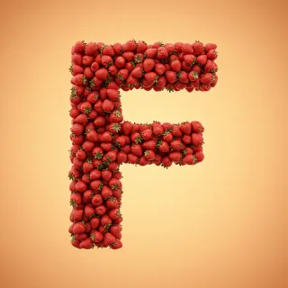 Strawberries 3 — litera F (wariant 2)