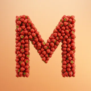 Strawberries 3 — litera M (wariant 2)