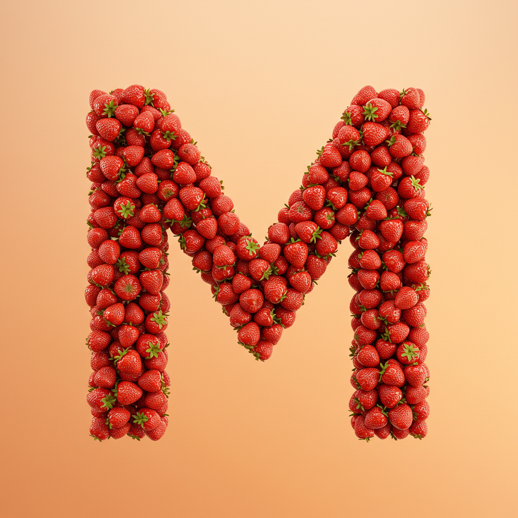 Strawberries 3 — litera M (wariant 2)