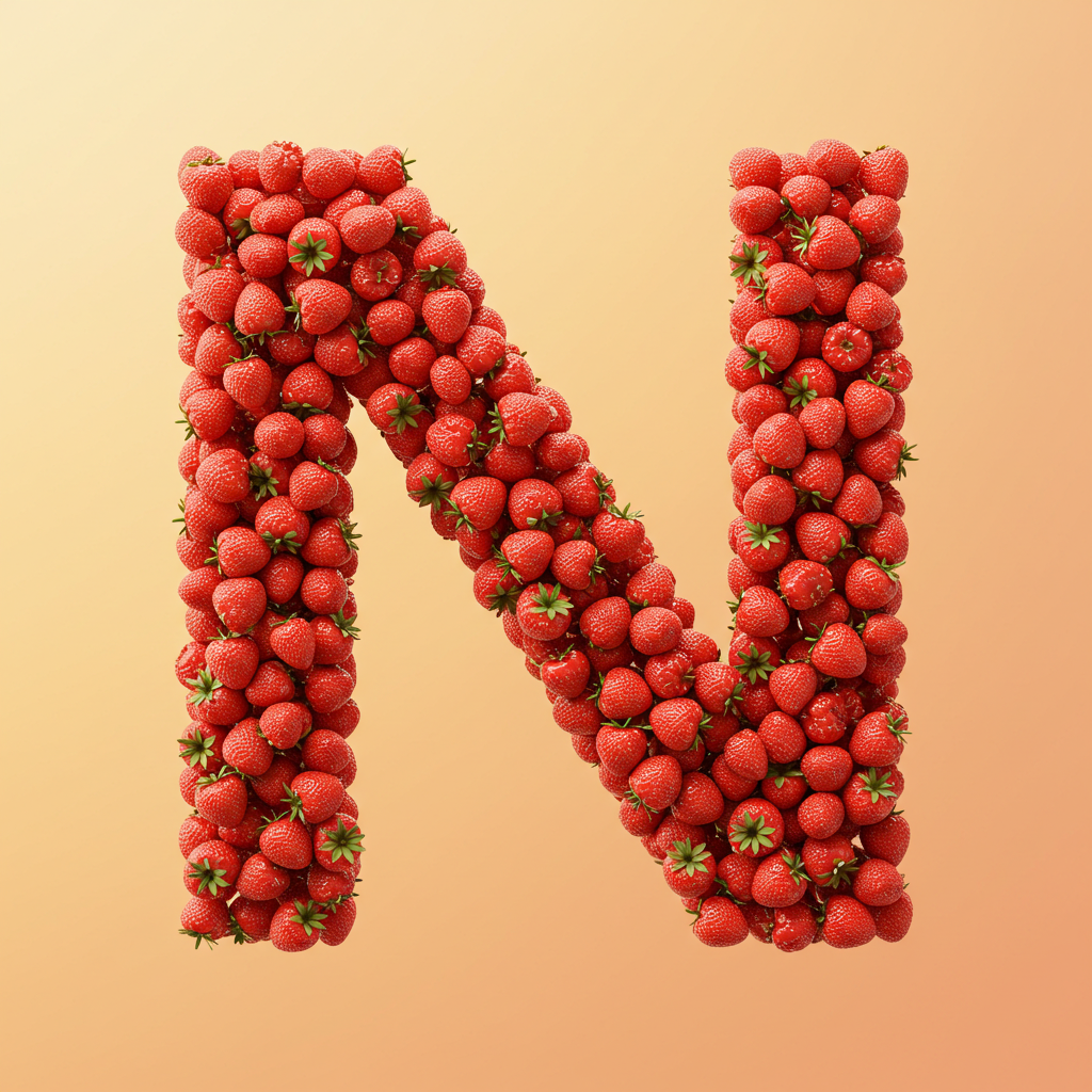 Strawberries 3 — litera N (wariant 2)