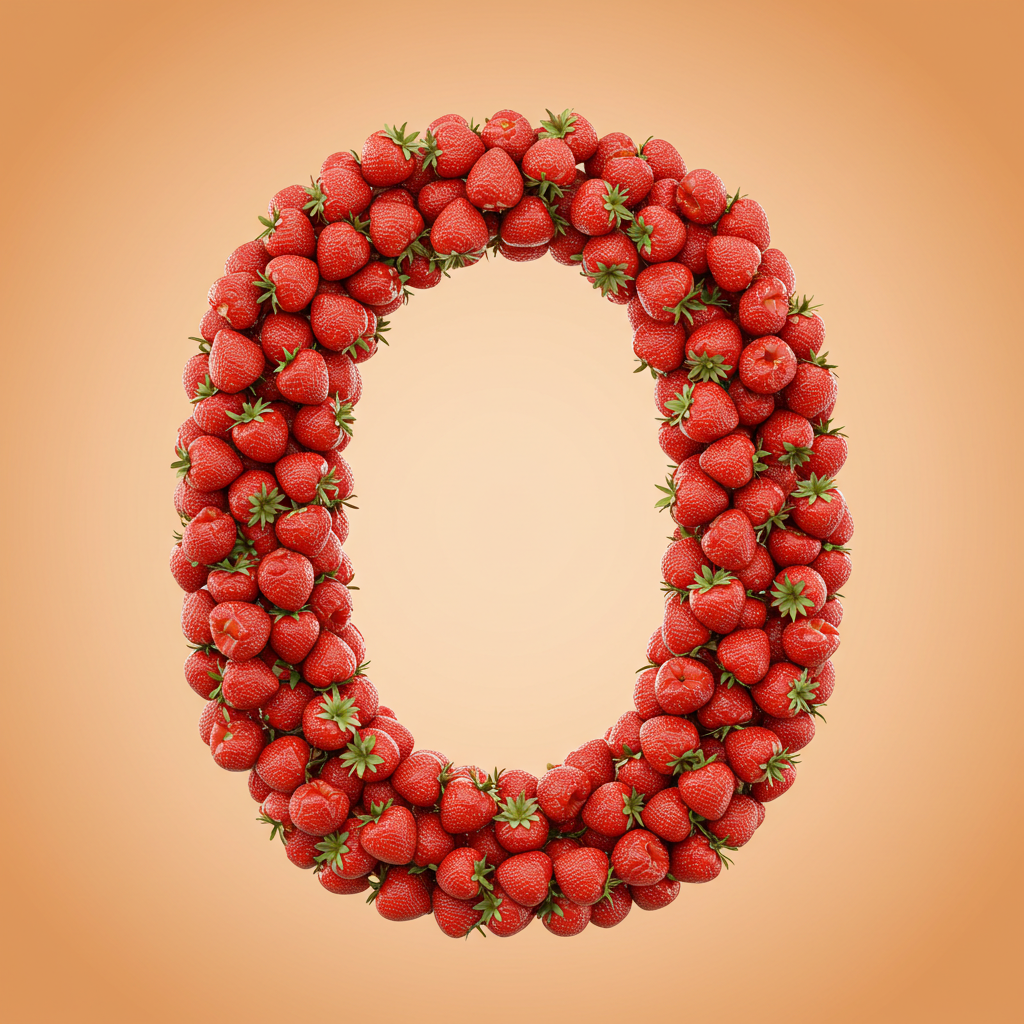 Strawberries 3 — litera O (wariant 2)