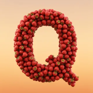 Strawberries 3 — litera Q (wariant 2)