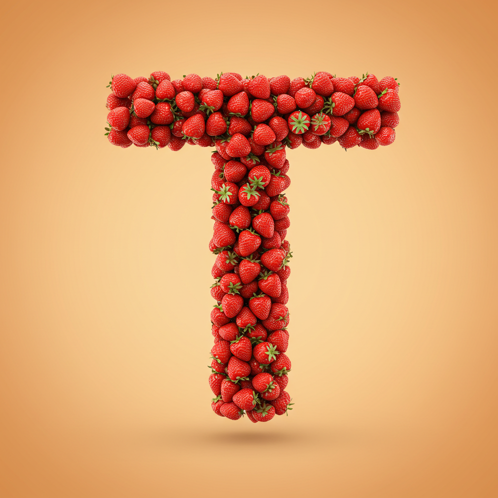 Strawberries 3 — litera T (wariant 2)