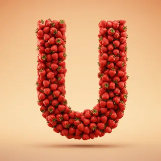 Strawberries 3 — litera U (wariant 2)