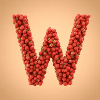 Strawberries 3 — litera W (wariant 2)
