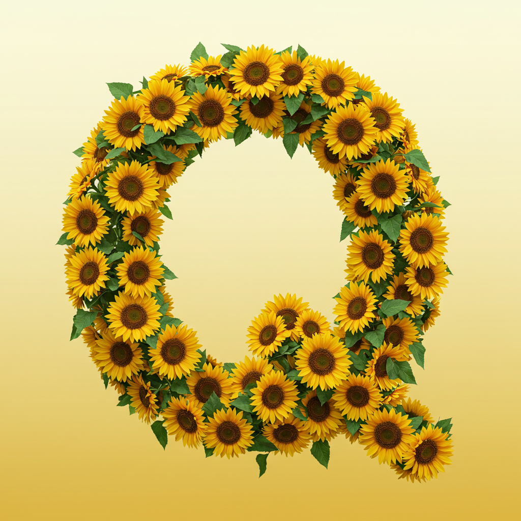 Sunflower 3 — litera Q (wariant 2)
