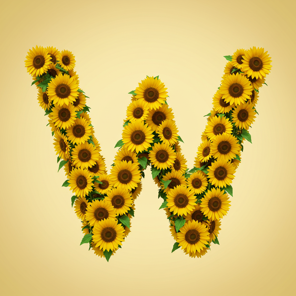Sunflower 3 — litera W (wariant 2)