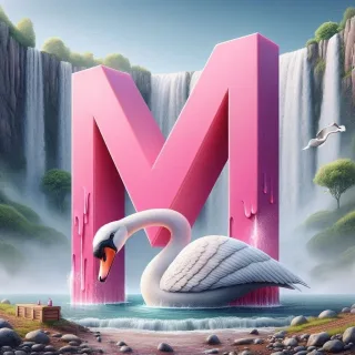 Swan — litera M (wariant 2)