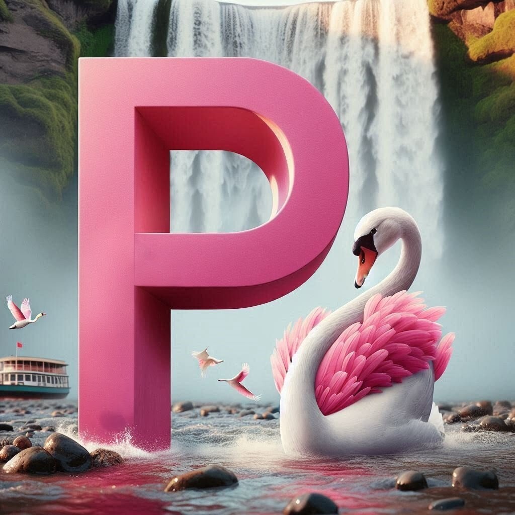 Swan — litera P (wariant 2)