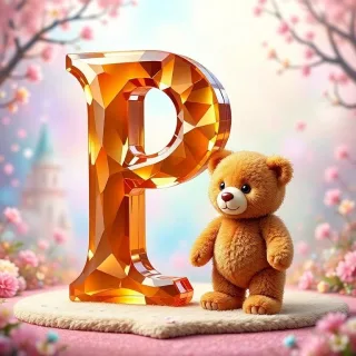Teddy bear — litera P