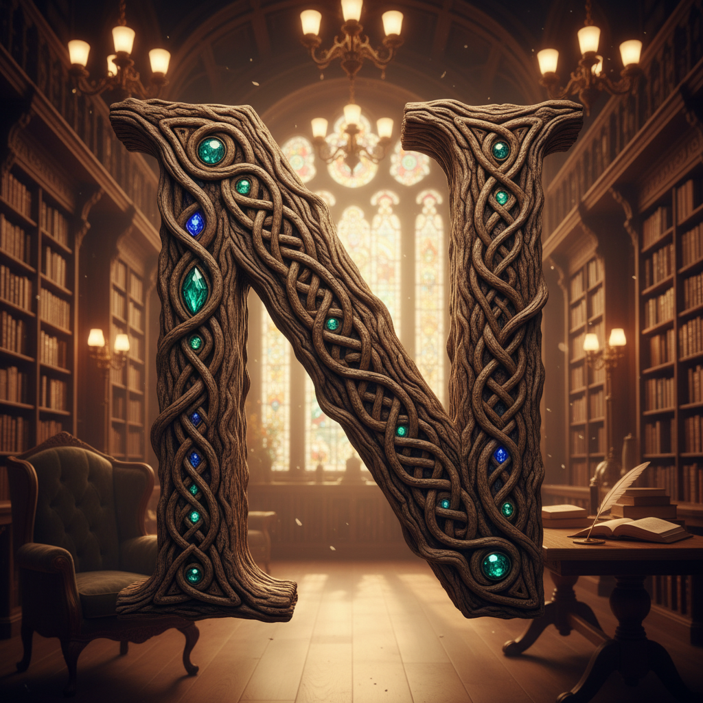 Tree bark — litera N