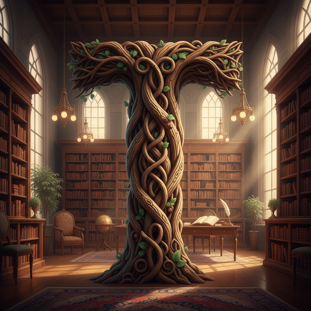 Tree bark — litera T