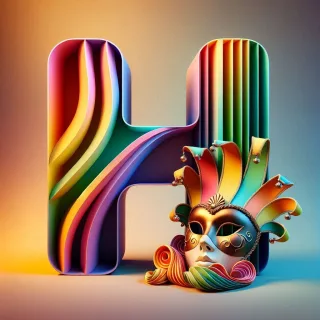 Venetian mask — litera H