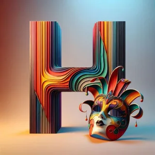 Venetian mask — litera H (wariant 2)
